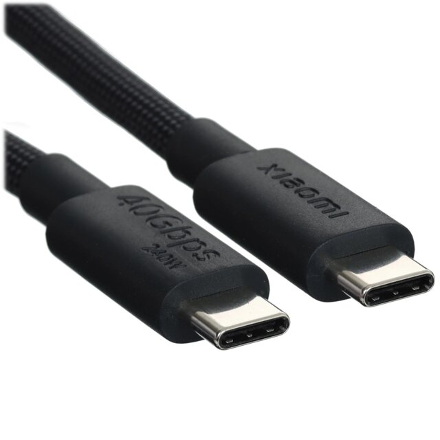 Дата-кабель type-c - type-c Xiaomi 6A Braided High-speed 1м черный